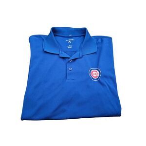 Chicago Cubs Mens Short Sleeve Polo‎ Shirt XL Antigua Blue Logo Golf